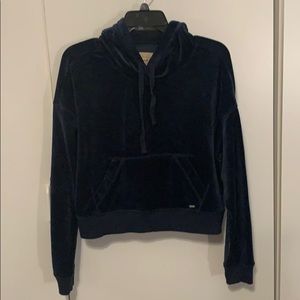 Hollister plush/velvet navy blue hoodie.
